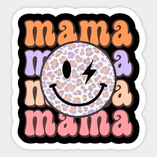 Mama One Happy Dude Birthday Theme Family Matching Bolt Face Sticker